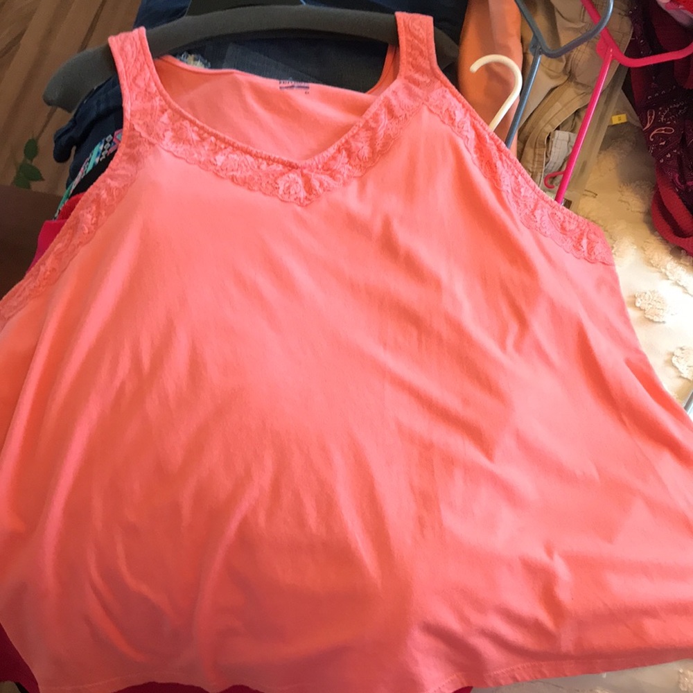 61) 🧡BASIC EDITIONS Coral t-tank $firm$ - Picture 6 of 6